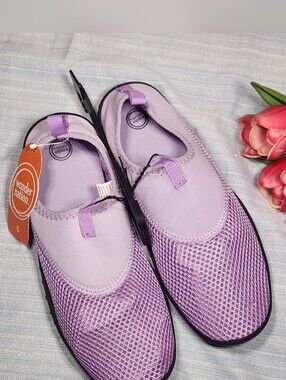 Wonder Nation Purple Mesh Water Shoes Aqua Socks Girls / Women Size 6 NWT